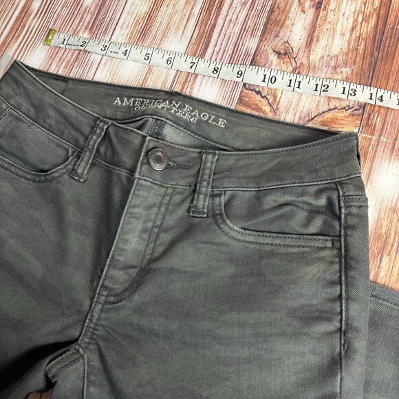 American Eagle JEGGING Womens Size 2 Army Camo Low Rise Jeans Denim Pants 27x29 - Picture 5 of 10